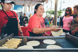 Caridad Vasquez sells quesadillas at taste of boyle heights