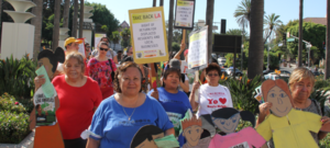 Activists gather at a protest for Boyle Heights